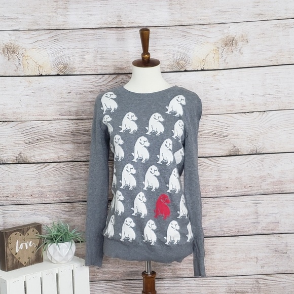 LOFT Sweaters - 3/$25 Ann Taylor LOFT Puppy Dog Sweater Gray Small